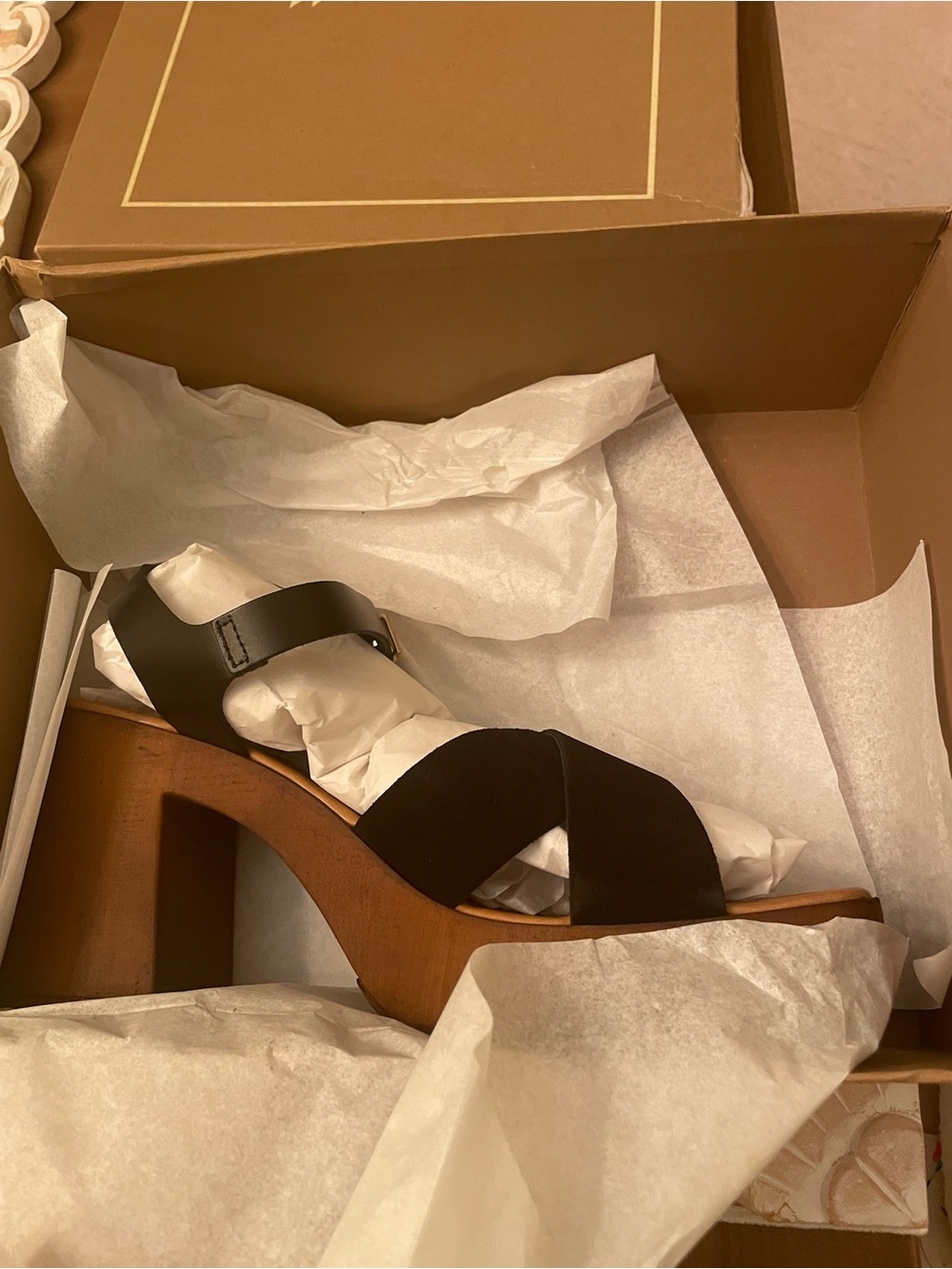 NIB-Seychelles Seychelles Paloma Black Suede Platform Sandals Women's Size 10 - Picture 7 of 11